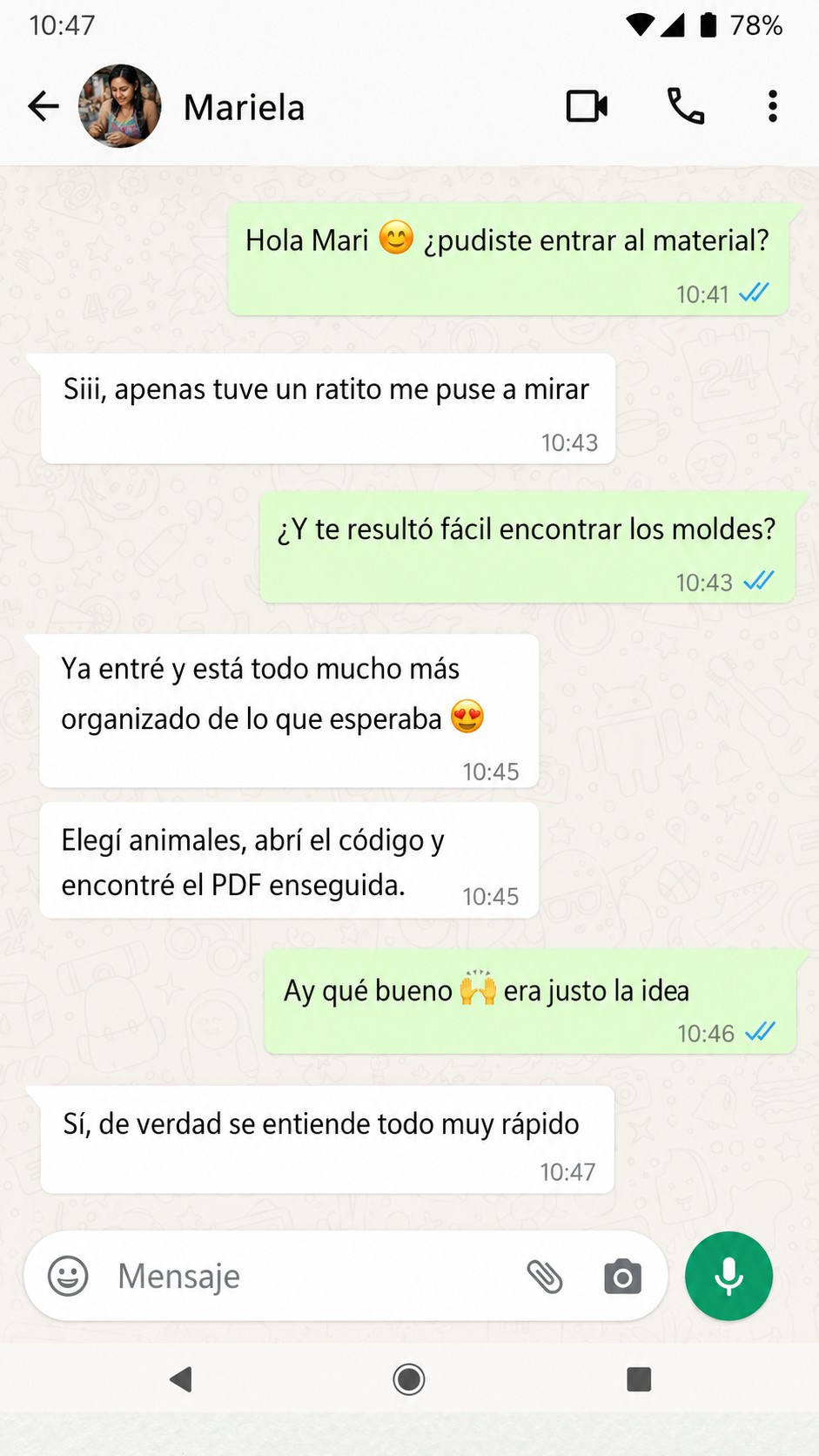 Conversación real: la biblioteca llegó organizada y fue fácil de entender