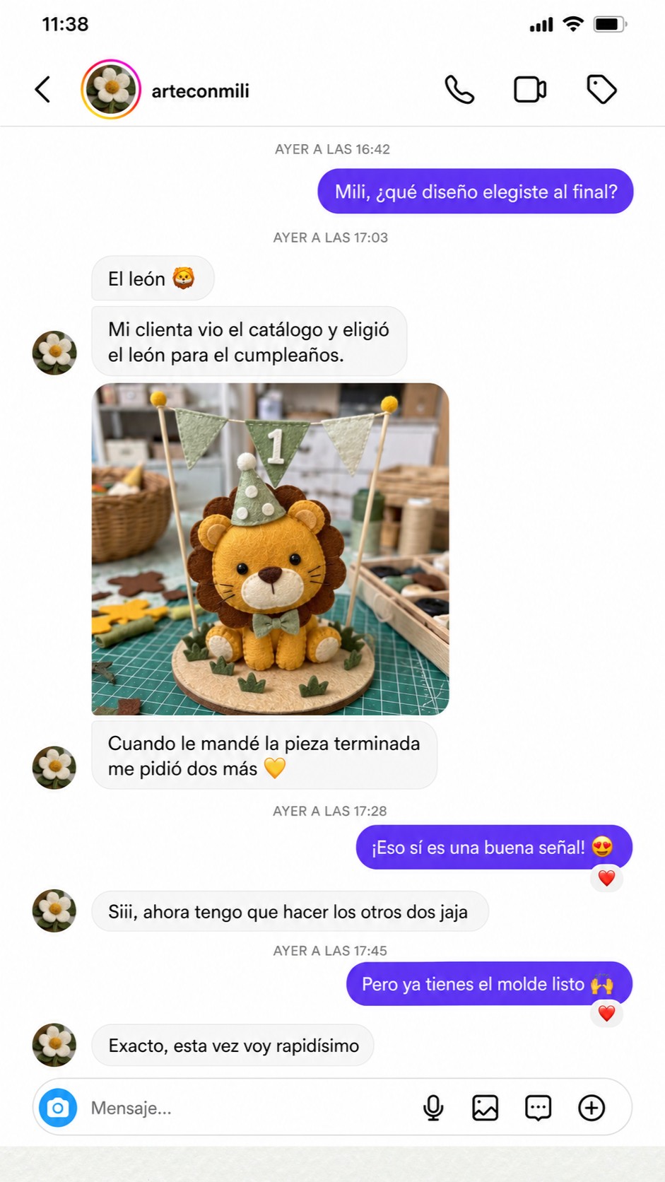 Conversación real con una clienta que eligió un león y pidió dos piezas más